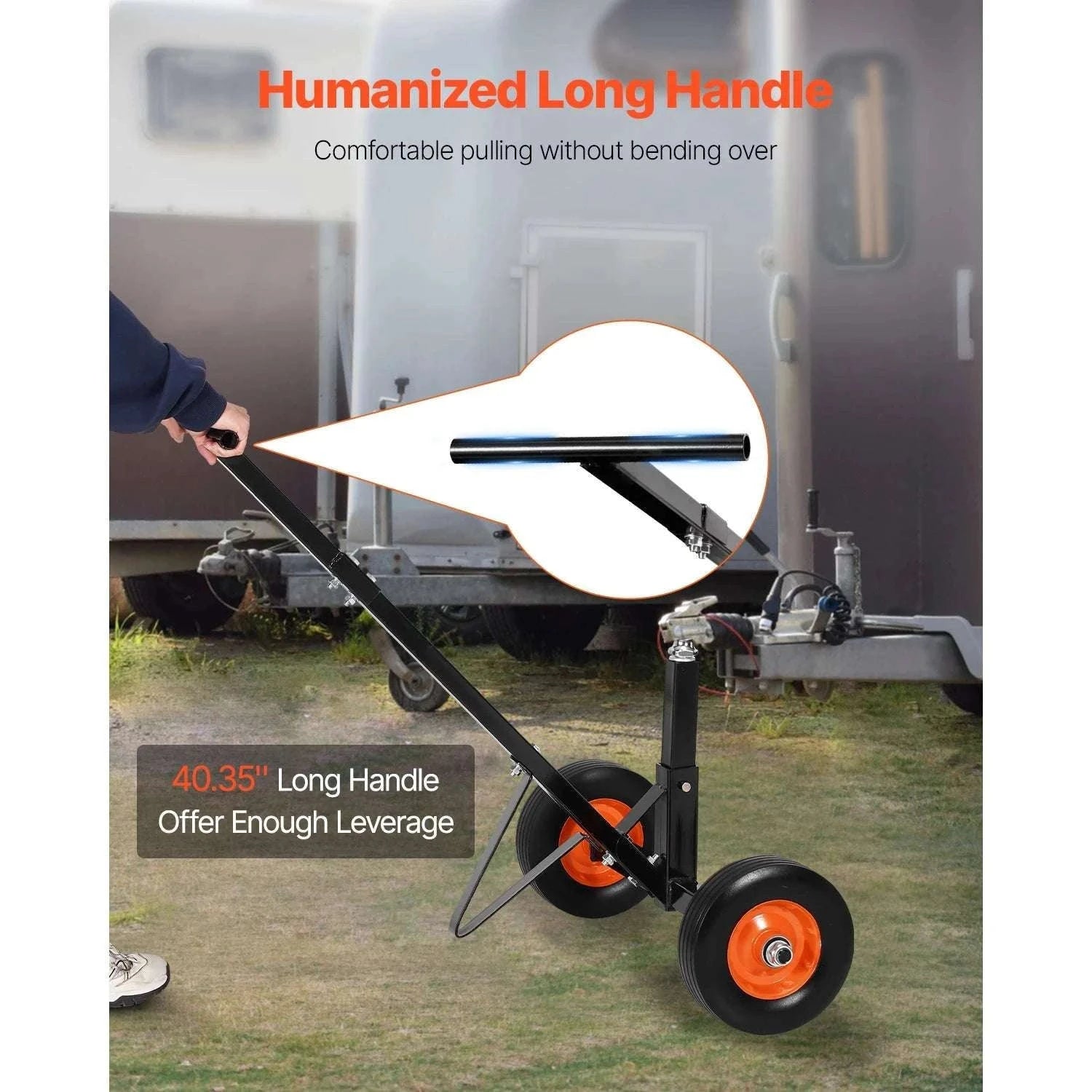 600lbs Trailer Dolly with Adjustable Height & Universal Hitch Ball-600 lbs / france