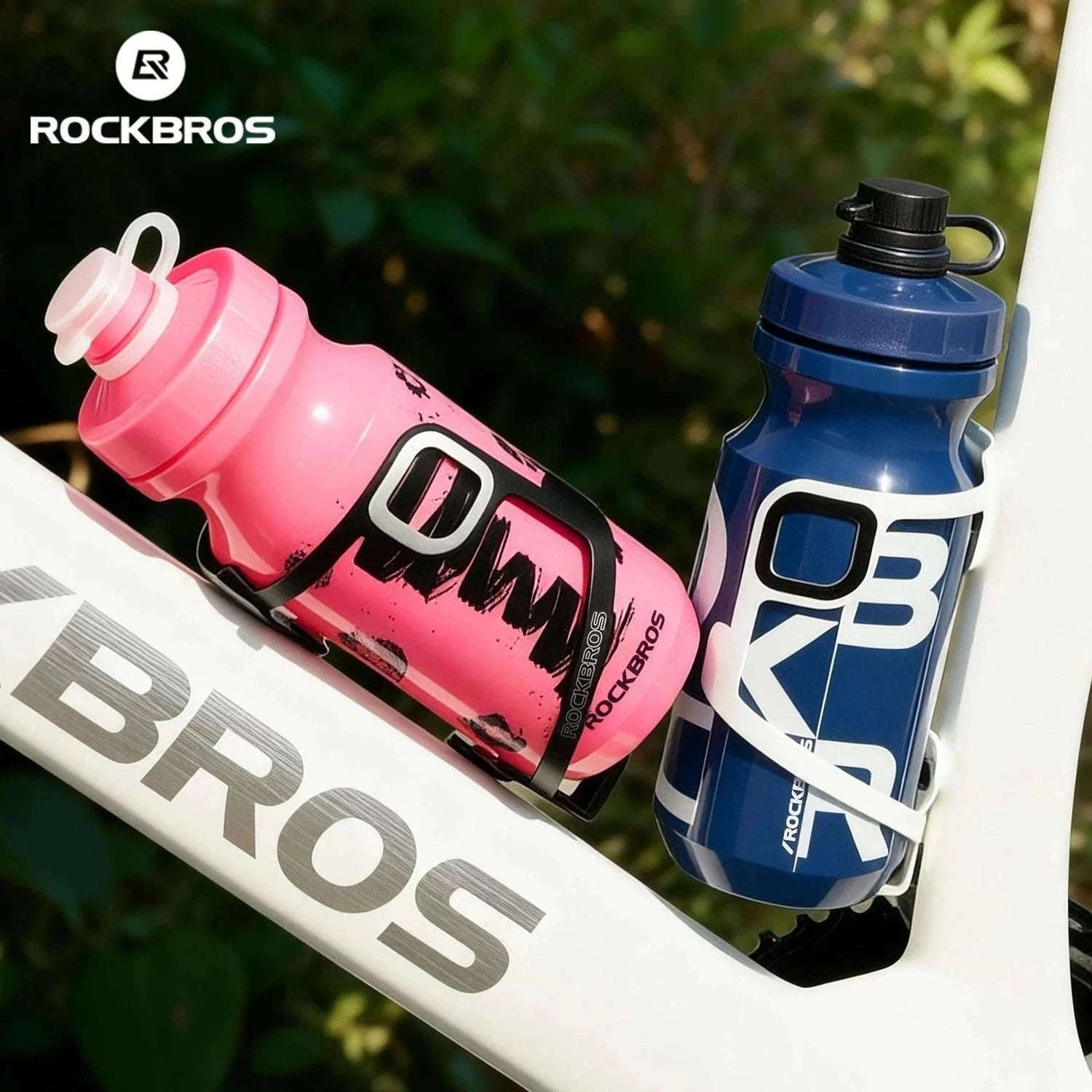 600ml Cycling Water Bottle with Dust Cover Leakproof Squeeze Design-White