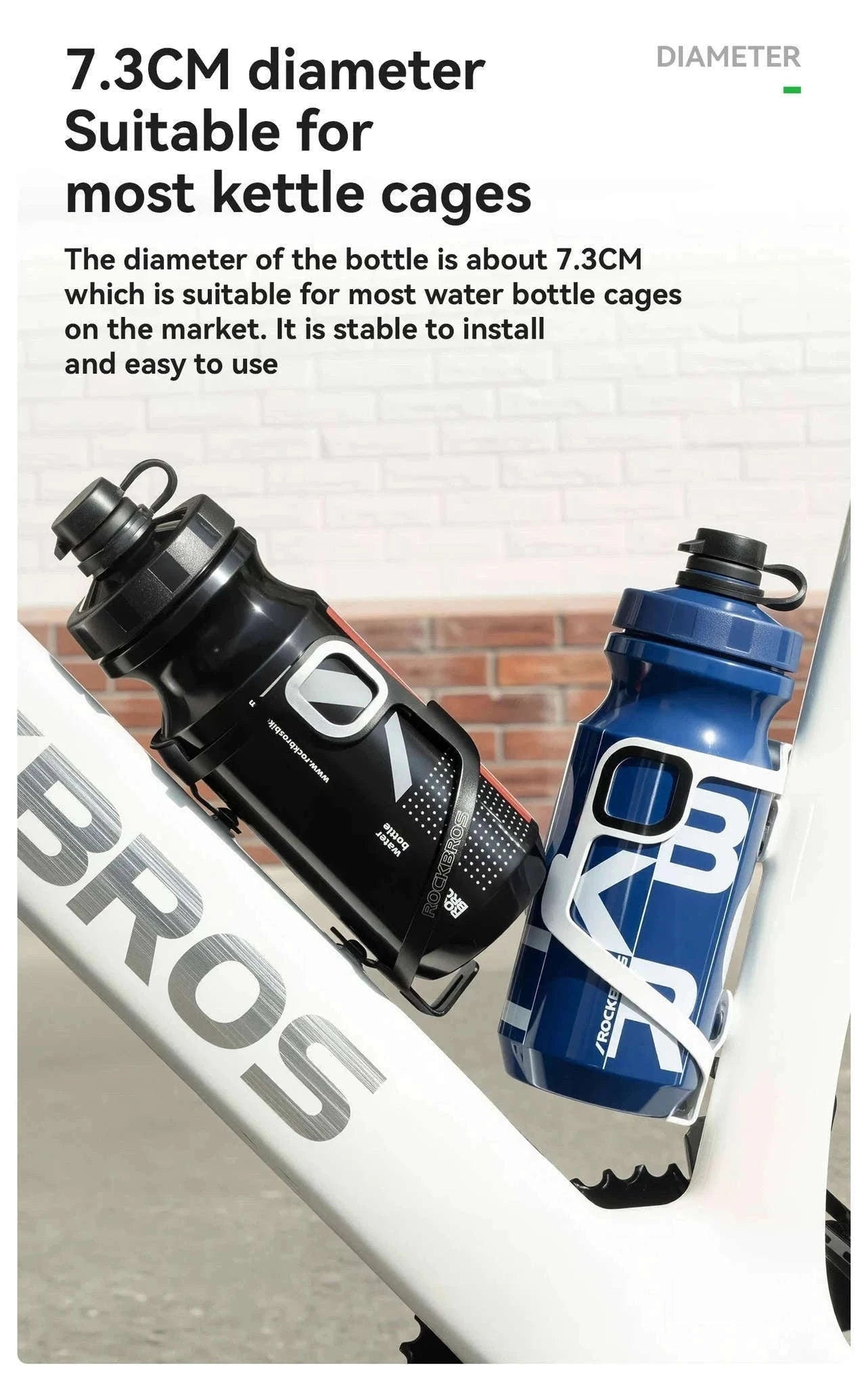 600ml Cycling Water Bottle with Dust Cover Leakproof Squeeze Design-White