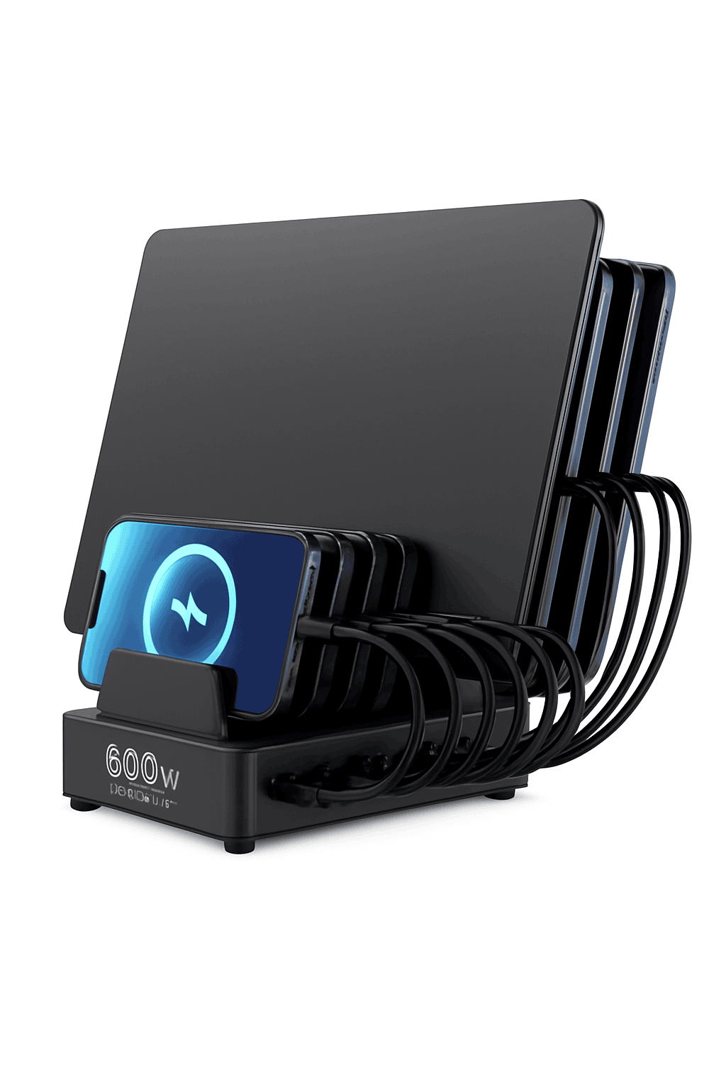 600W 10-Port GaN Fast Charging Station PD 3.1 USB-C Desktop Charger-EU Plug