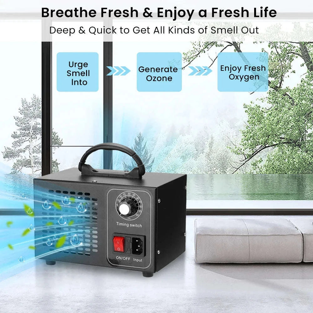 60g/h Ozone Generator Air Purifier for Home, Car & Office-PL-BLACK / 1.8KG / france|EU