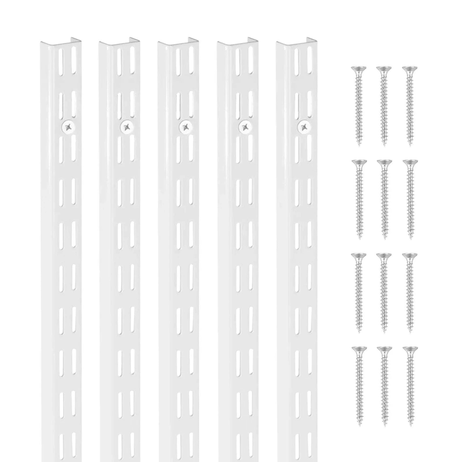 60in Adjustable Wall Shelf Track System – 5pcs Dual Slot Rails-5 PCS / United States