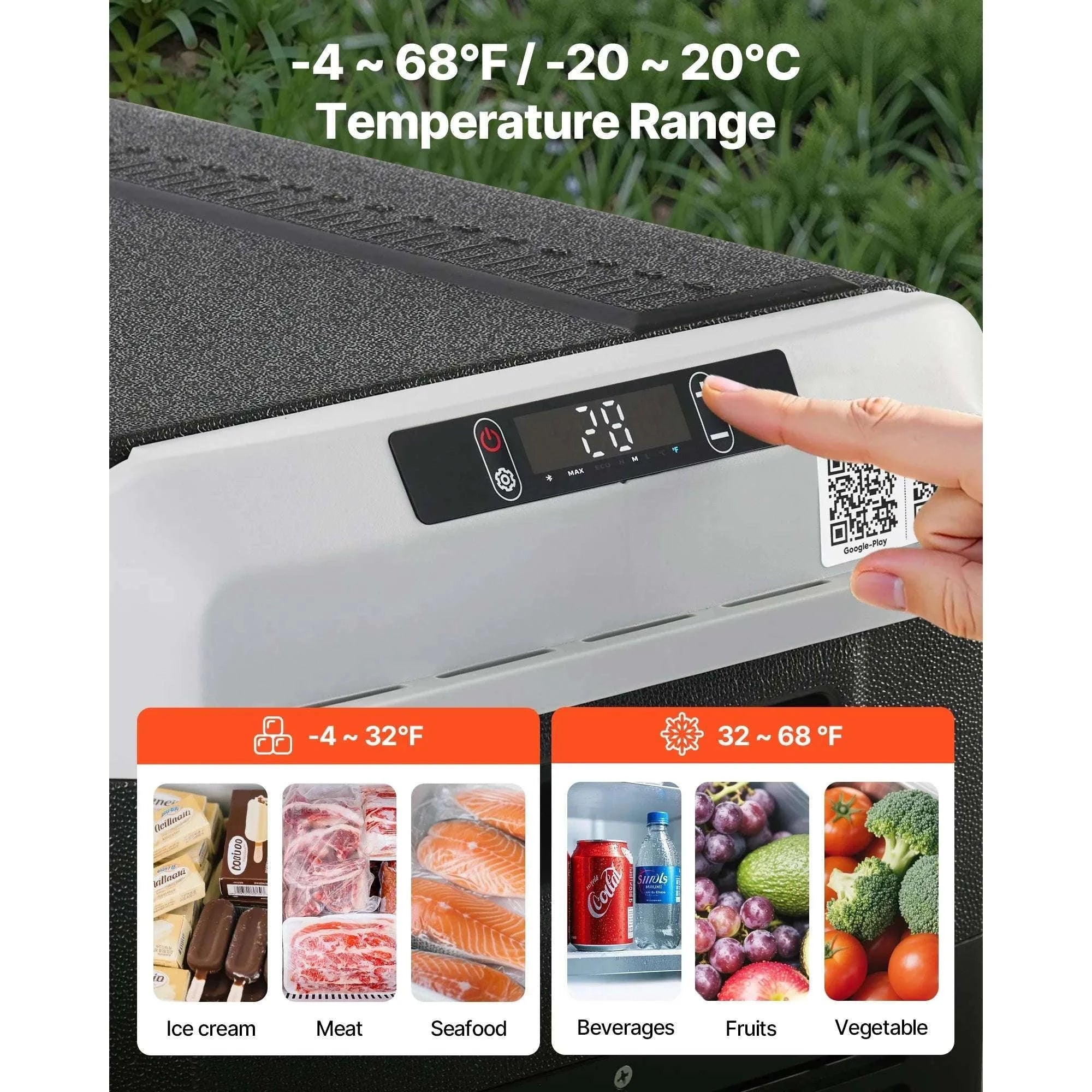60L Portable Car Refrigerator Freezer with Wheels & Fast Cooling-60L / United States