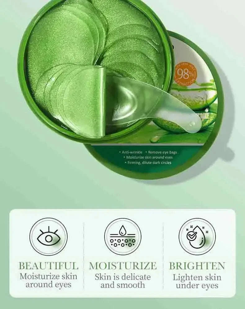 60pcs Aloe Vera Collagen Gel Masks for Hydrating Eye Skin-Default Title