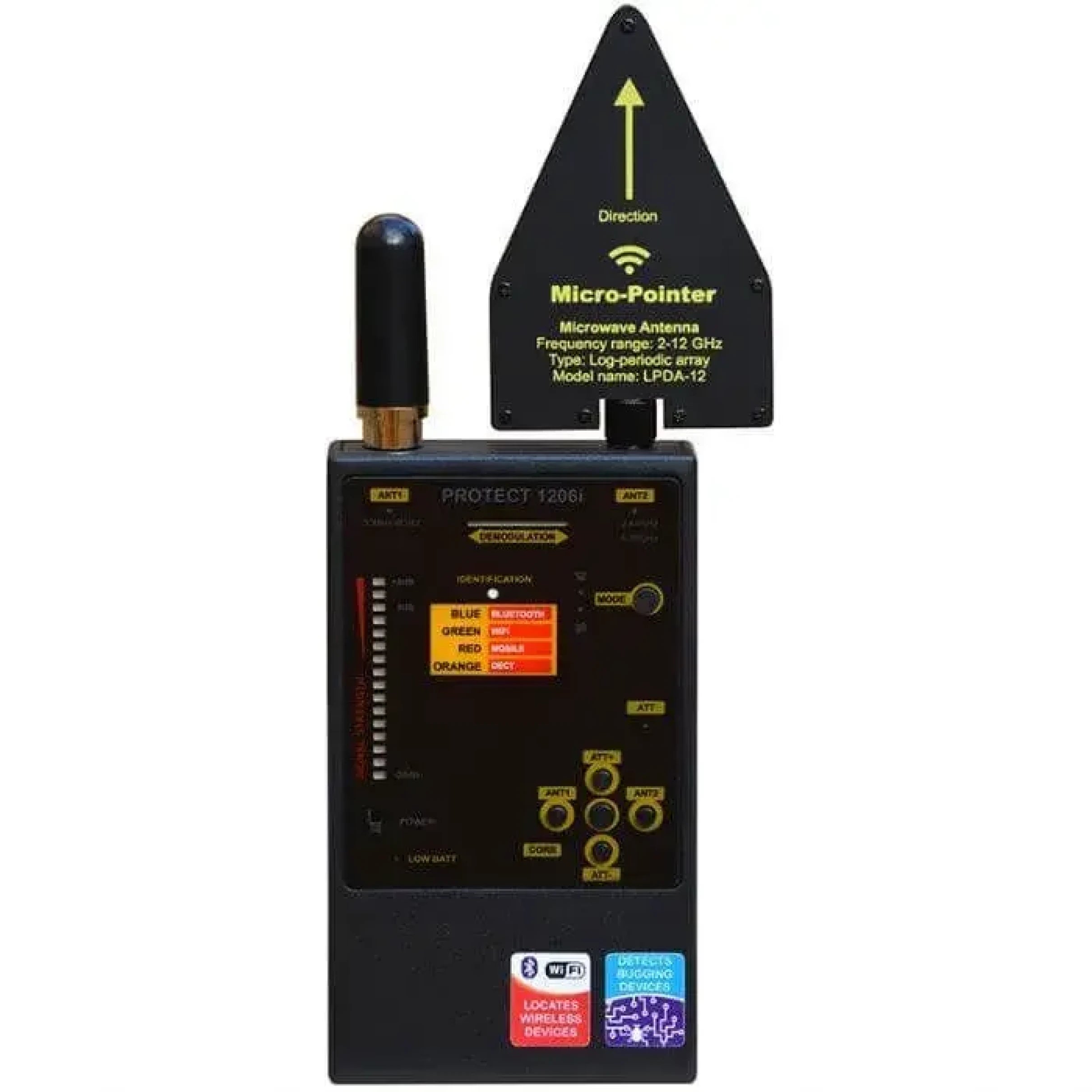 Protect 1206i RF Bugdetektor för WiFi, Bluetooth och dolda signaler