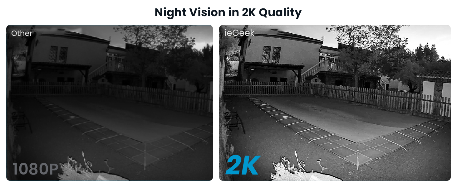 ieGeek 2K Wireless Outdoor Security Camera with Color Night Vision