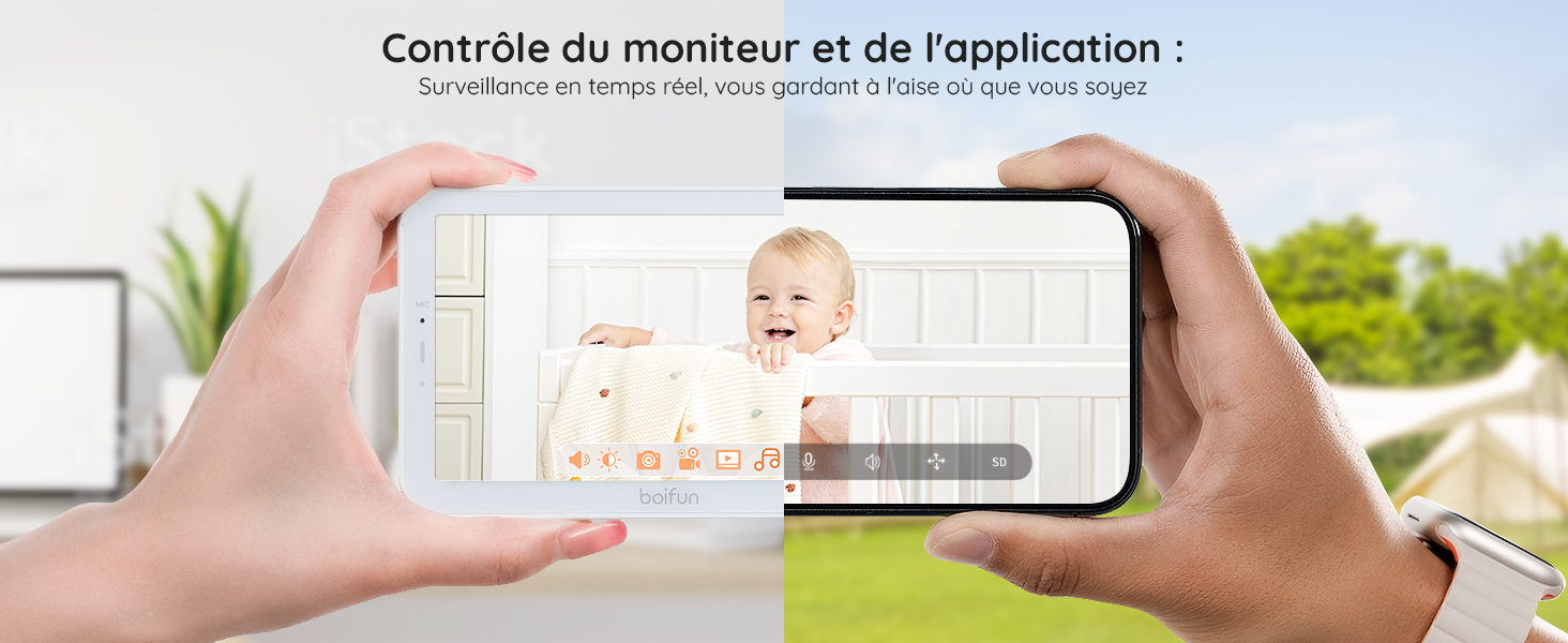 BOIFUN 1080P Baby Monitor with 355° PTZ and App Control