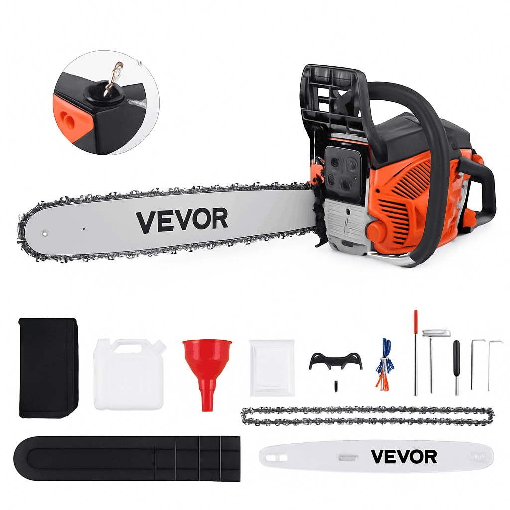 62cc Gas Chainsaw 3.8HP 20-Inch Bar for Cutting Large Wood-United States / 20 in