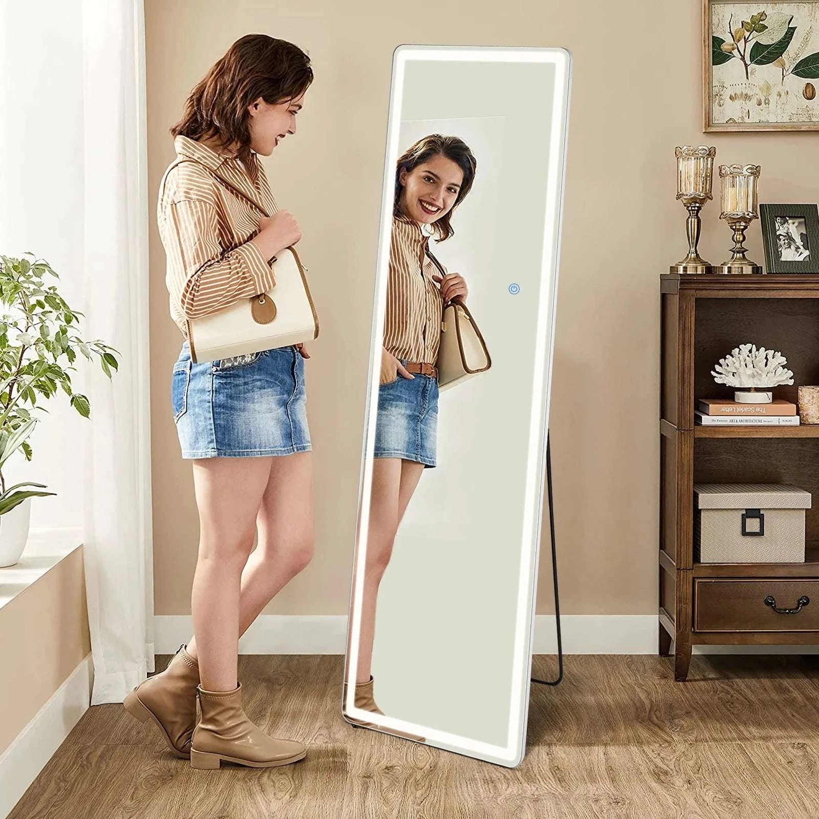 64" x 21" Full Length Floor Mirror with Aluminum Frame-1 piece / United States
