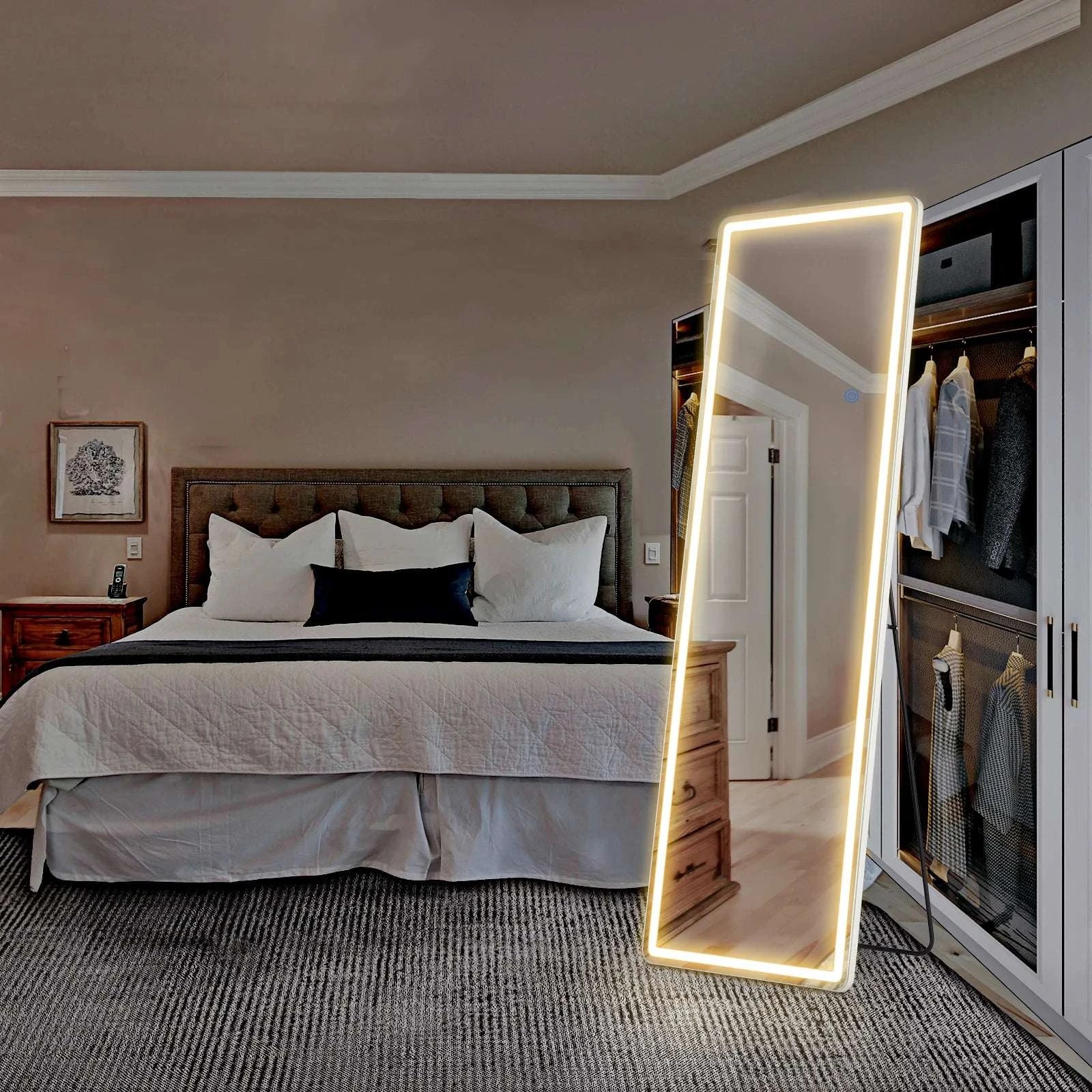 64" x 21" Full Length Floor Mirror with Aluminum Frame-1 piece / United States