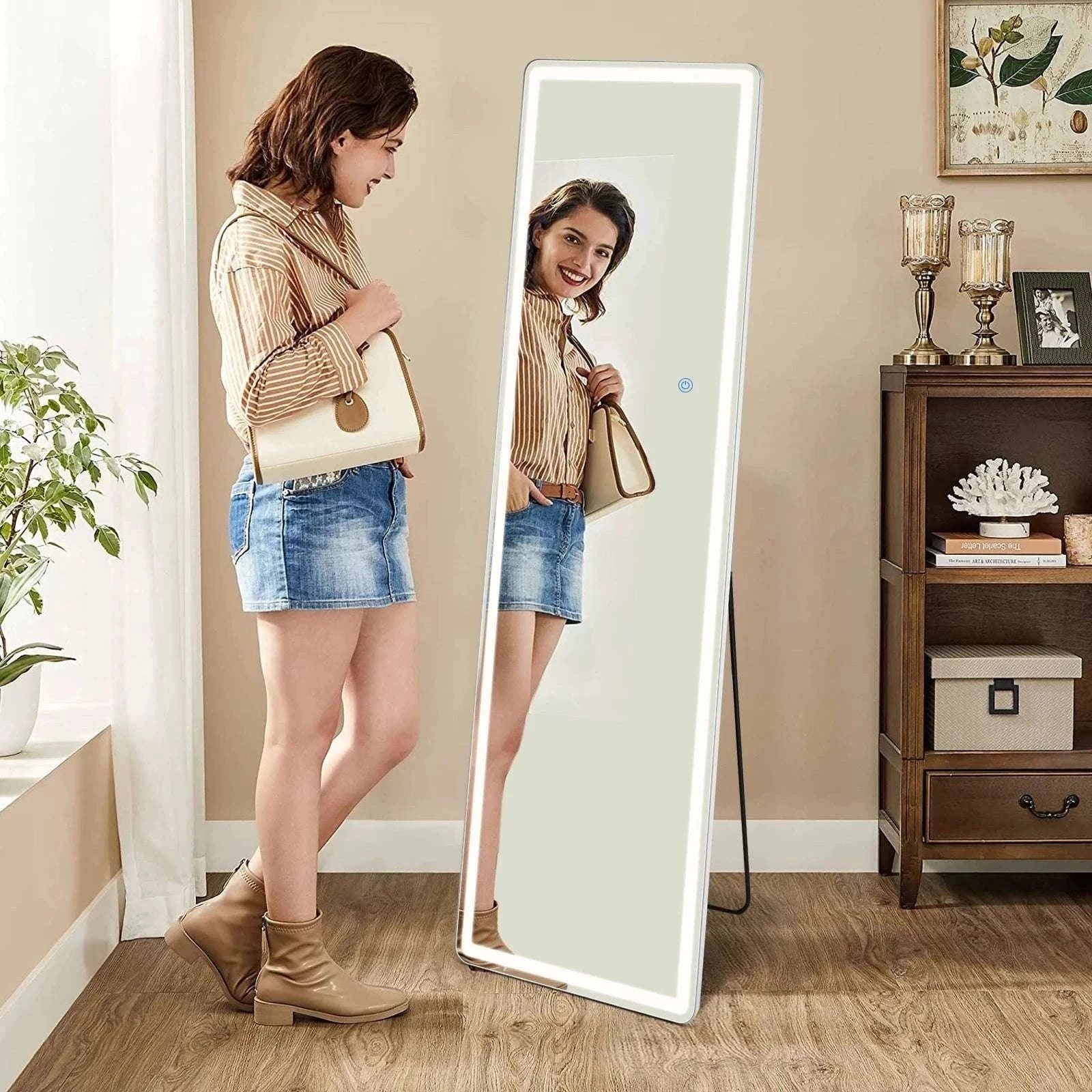 64" x 21" Full Length Floor Mirror with Aluminum Frame-1 piece / United States