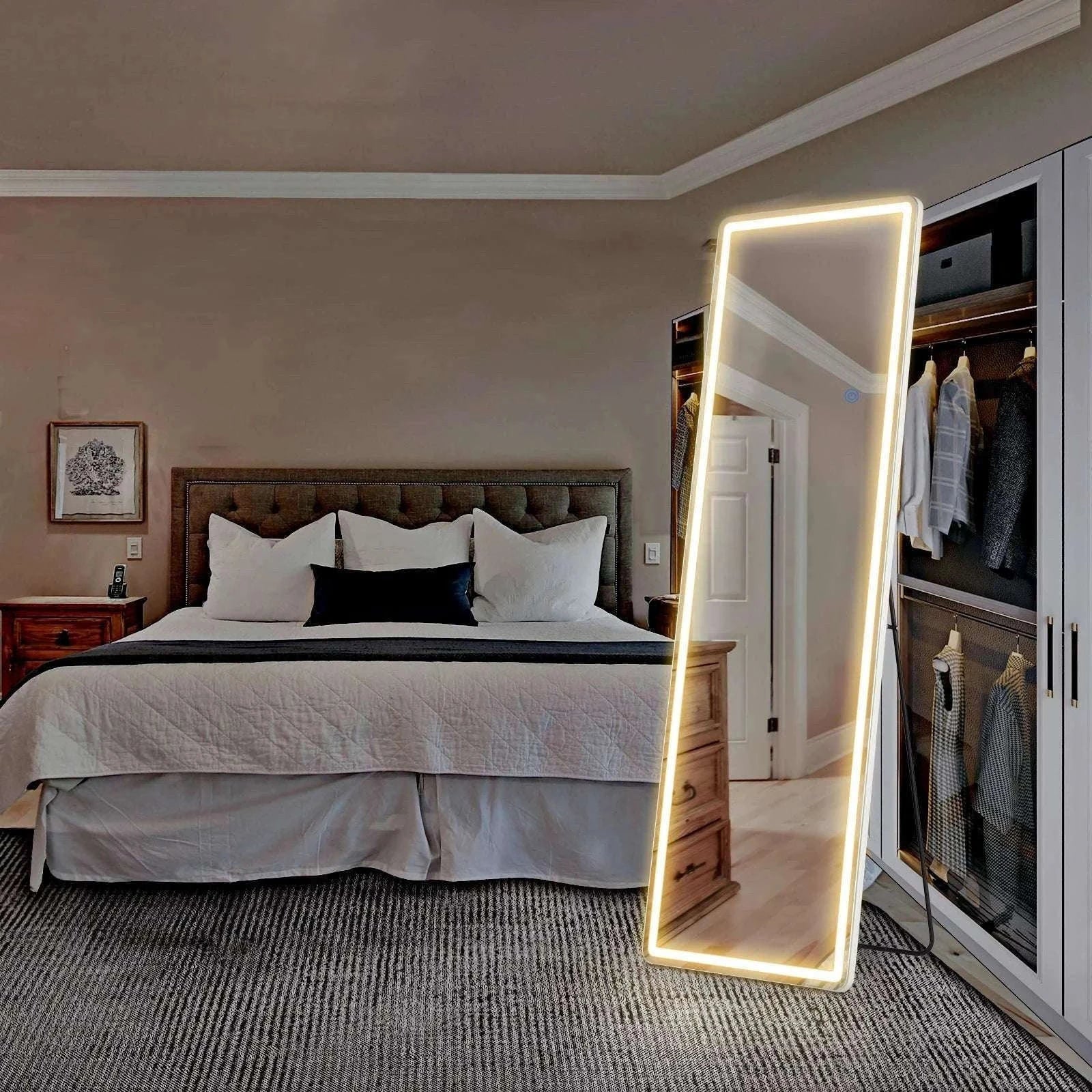 64" x 21" Full Length Floor Mirror with Aluminum Frame-1 piece / United States