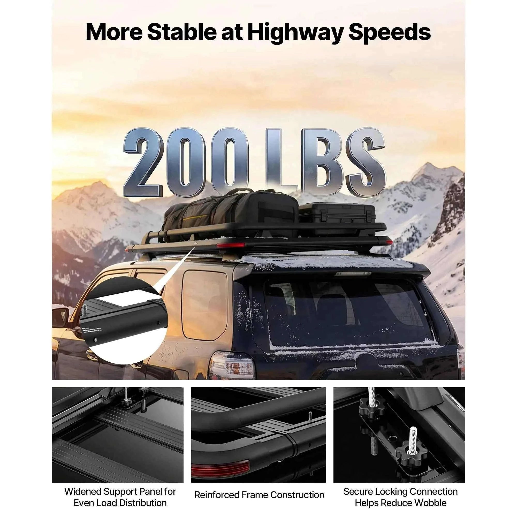 64 x 39 x 4.53 in Roof Rack Cargo Basket with Extension, 200 lbs Capacity, Universal Fit-64x39inch / United States