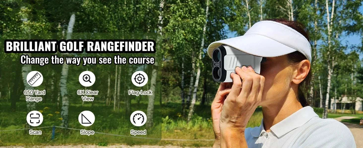 650 Yard Golf Rangefinder with Slope, Flag Lock & 6X Zoom-white 650 Yards / United States