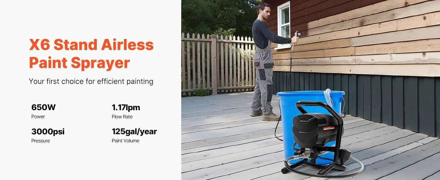 650W Airless Paint Sprayer 3000 PSI with Extension Rod & Hose-650W 0.25GPM / United States