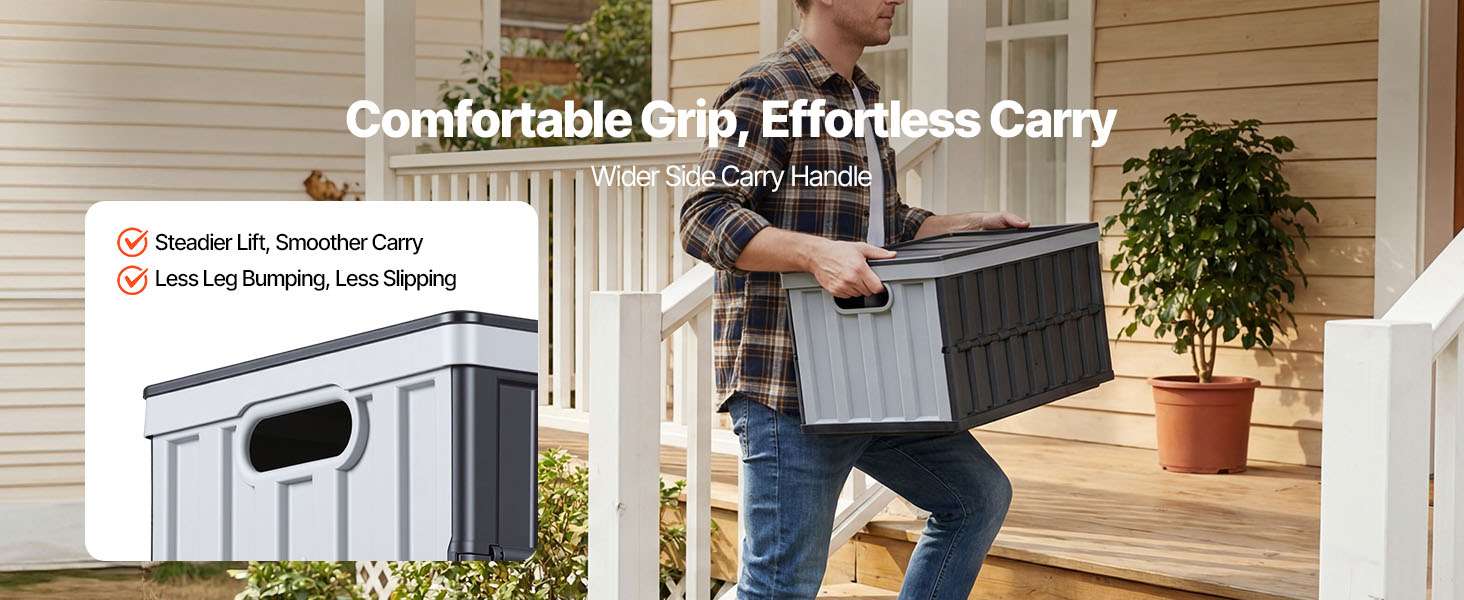 65L Collapsible Storage Bins with Lids – Stackable Folding Crates-3PCS / United States