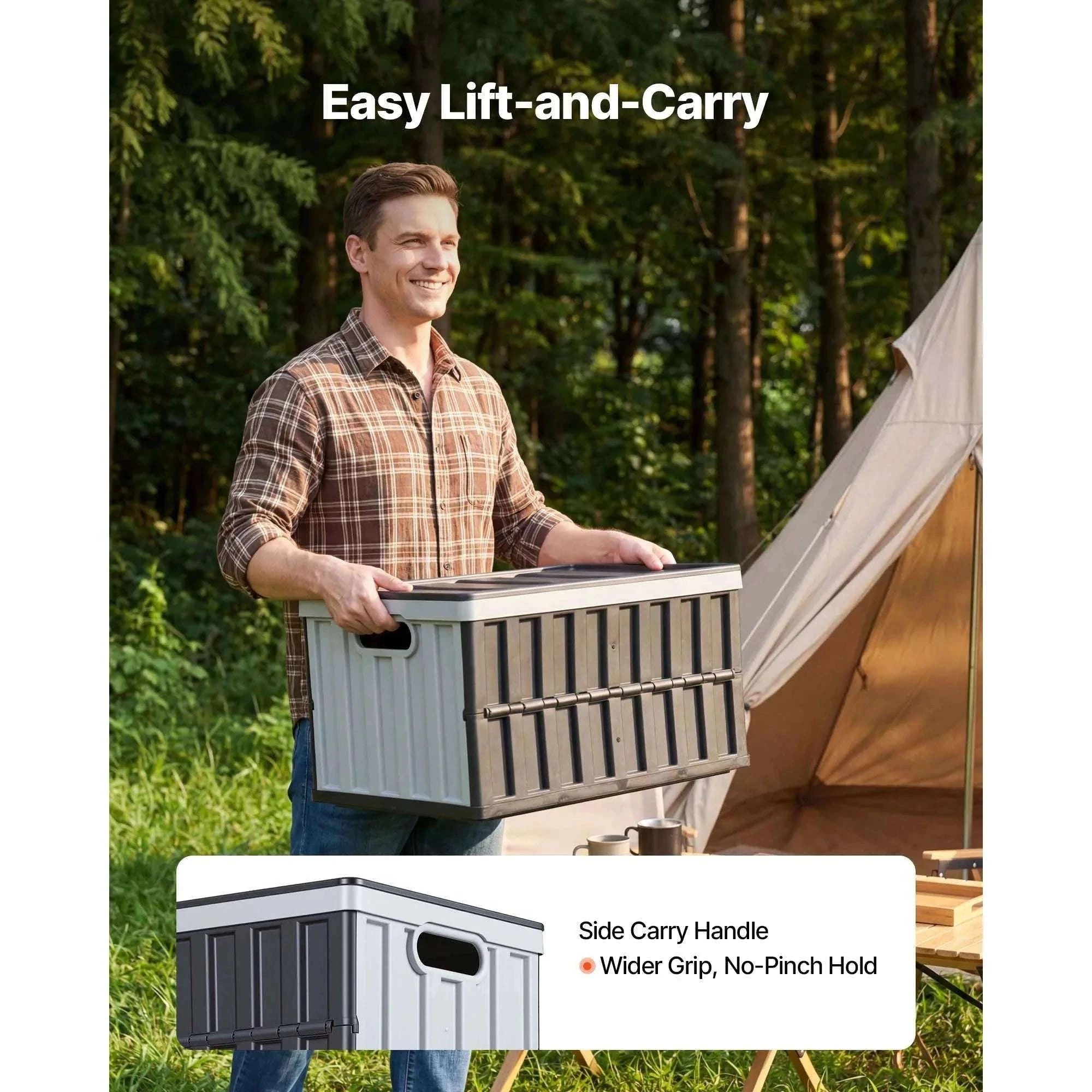 65L Collapsible Storage Bins with Lids – Stackable Folding Crates-3PCS / United States