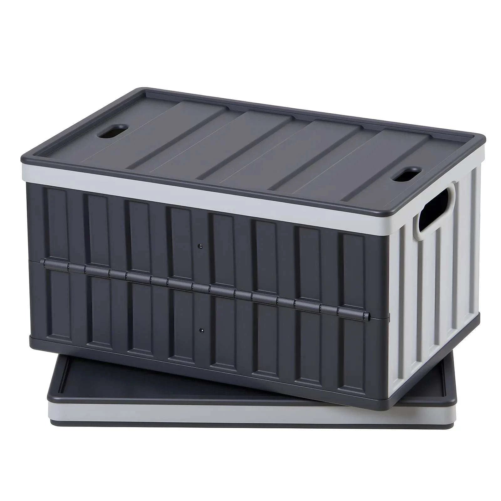 65L Collapsible Storage Bins with Lids – Stackable Folding Crates-3PCS / United States