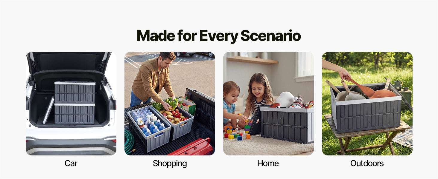 65L Collapsible Storage Bins with Lids – Stackable Folding Crates-3PCS / United States