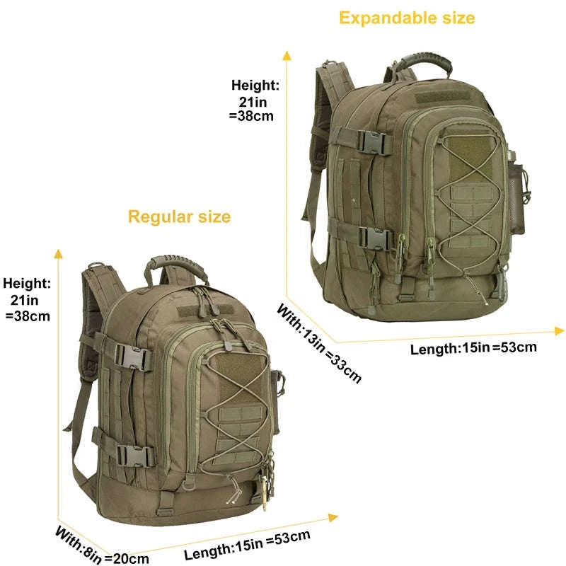 65L Outdoor Tactical Backpack-Brown / United States