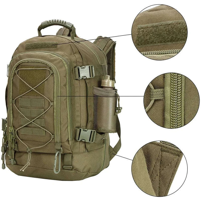 65L Outdoor Tactical Backpack-Brown / United States