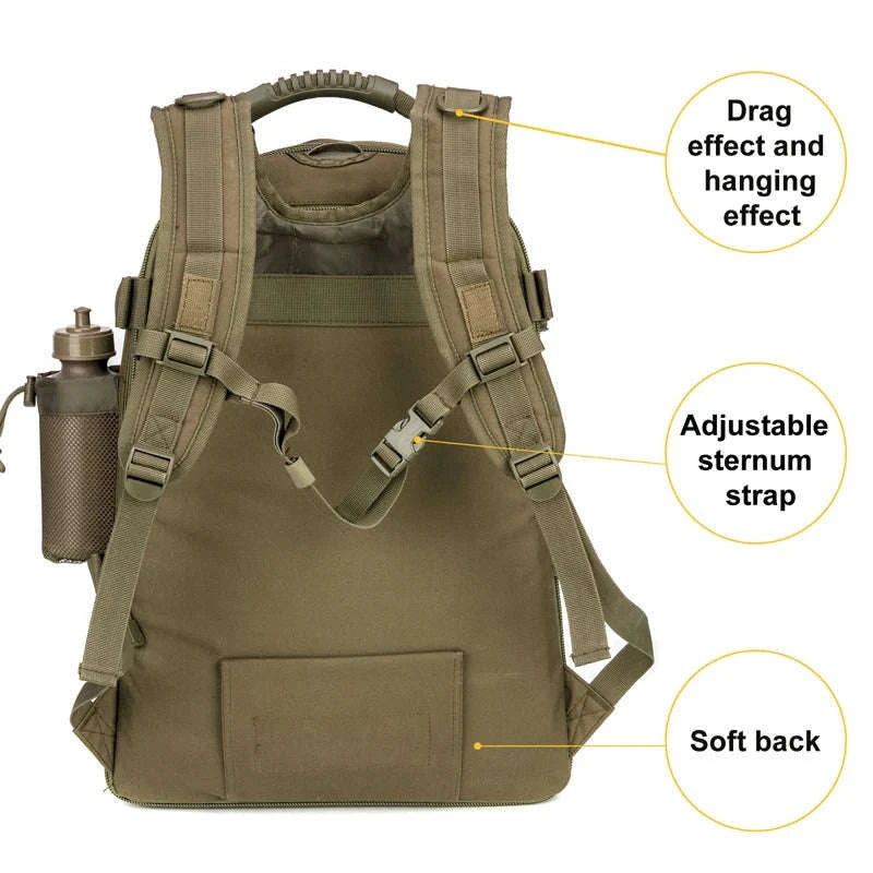65L Outdoor Tactical Backpack-Brown / United States