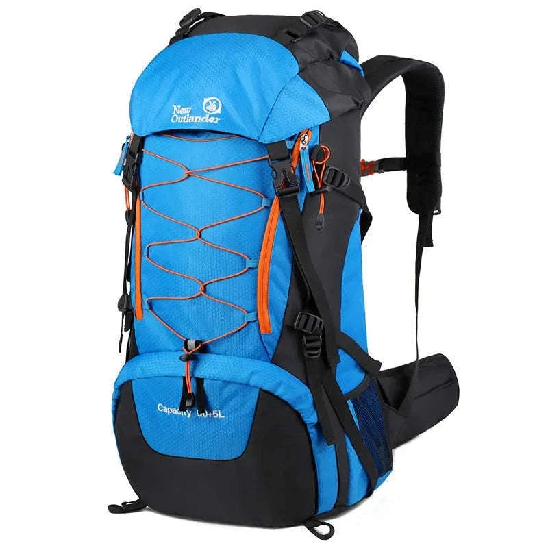 65L Waterproof Climbing Backpack for Hiking and Camping-Gray