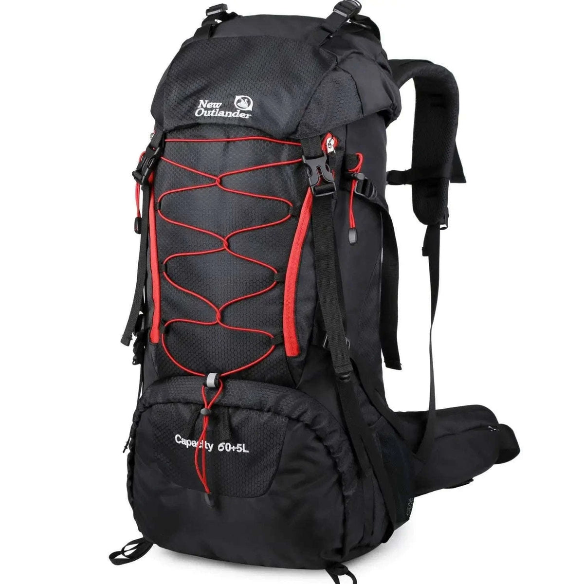 65L Waterproof Climbing Backpack for Hiking and Camping-Gray