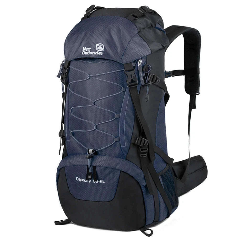 65L Waterproof Climbing Backpack for Hiking and Camping-Gray