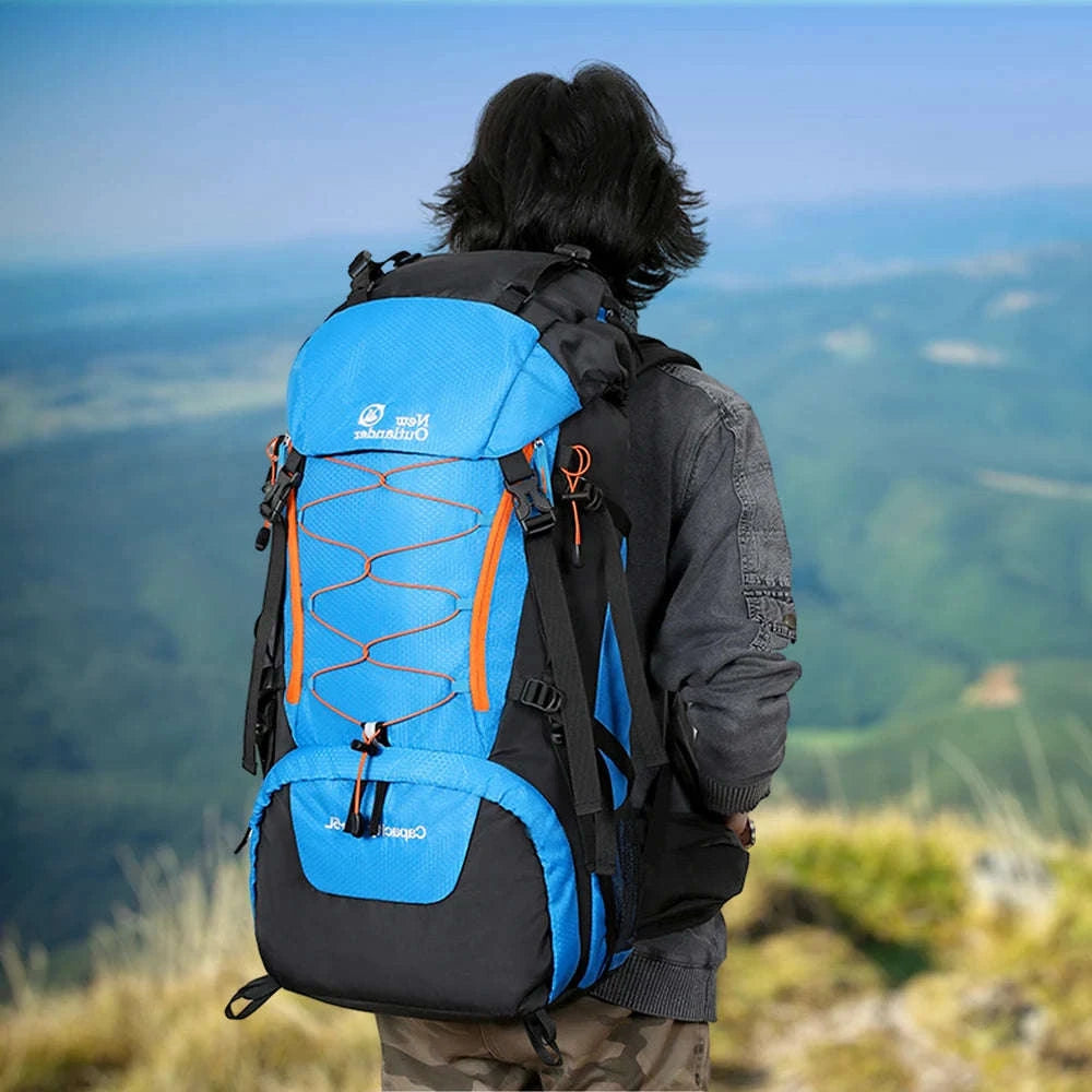 65L Waterproof Climbing Backpack for Hiking and Camping-Gray