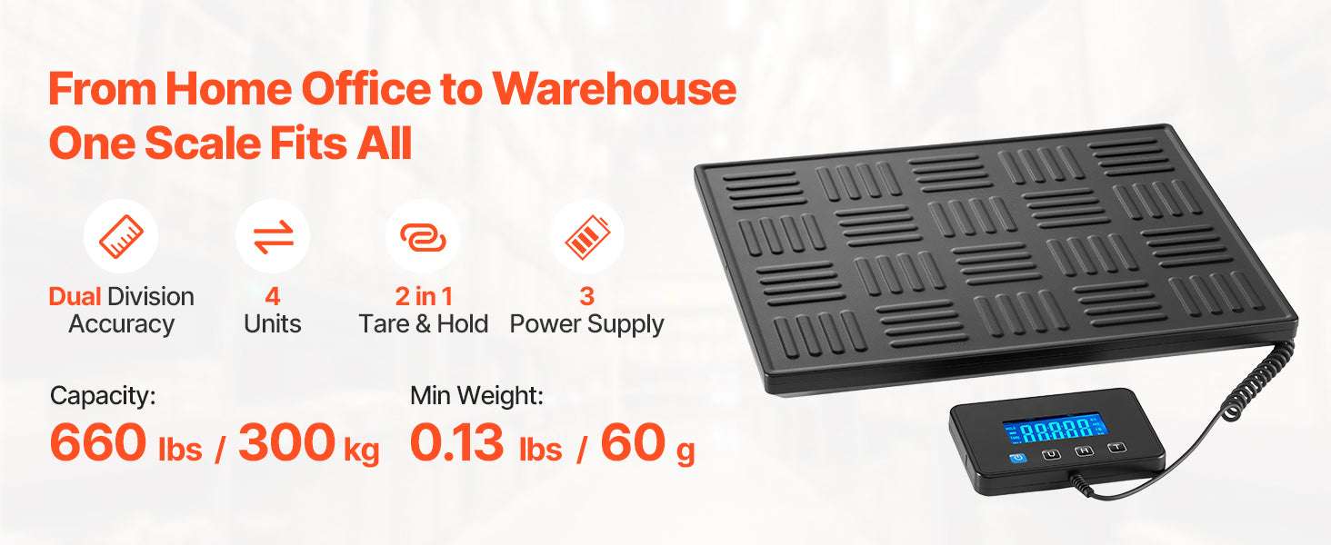 660 lb Digital Postal Scale with Dual Accuracy & Detachable Display-660 lbs / United States