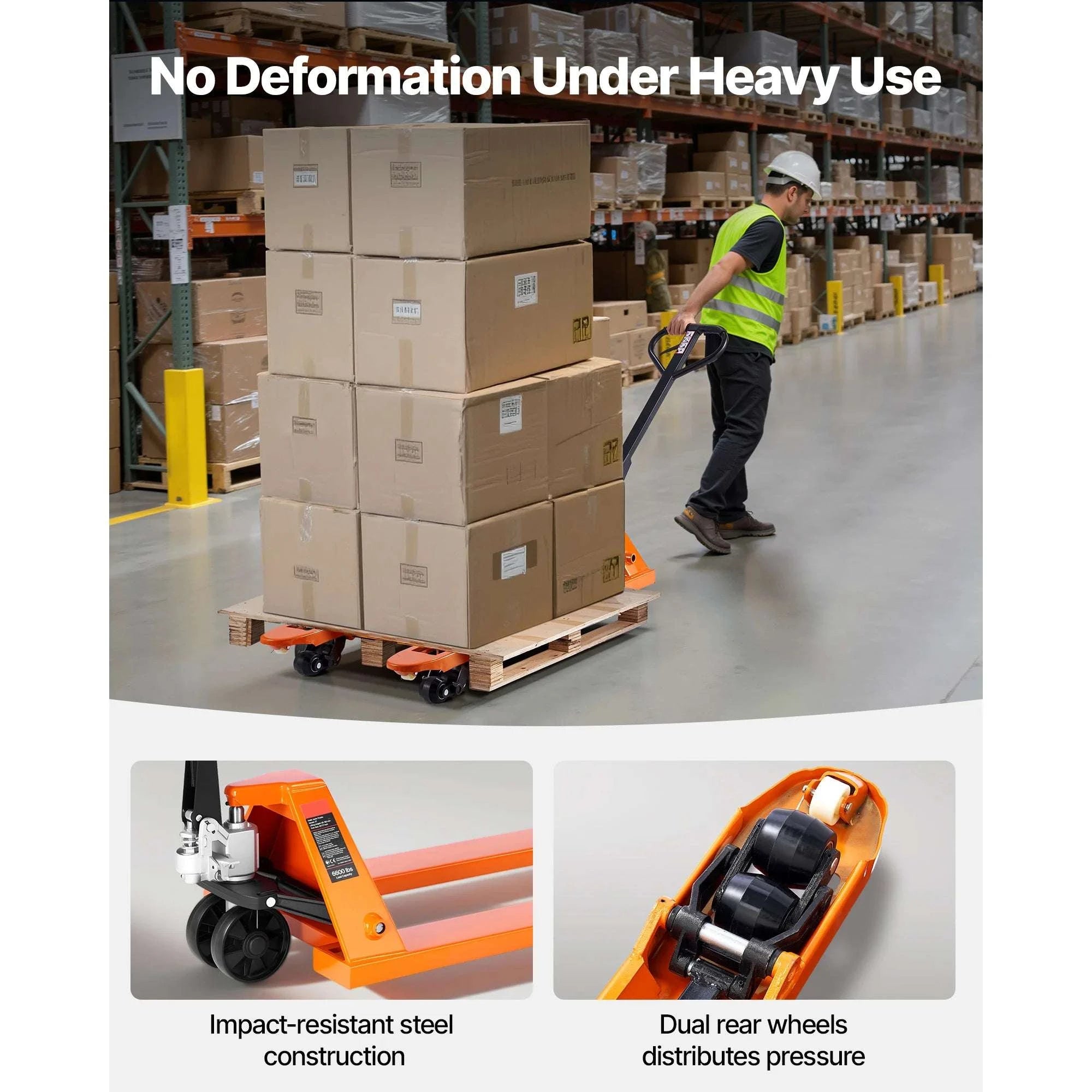 6600 lb Manual Pallet Jack 48x27 Forks Hydraulic Lift Truck-6600 lbs / United States