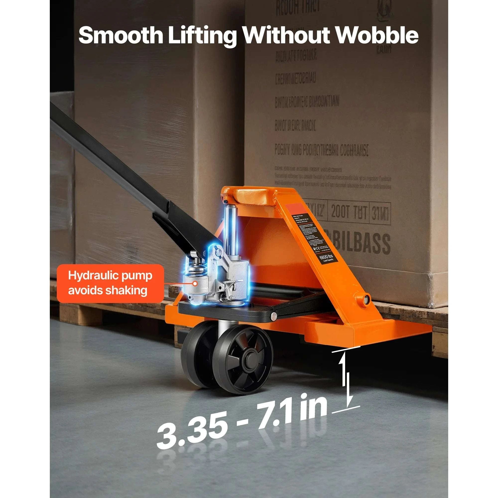 6600 lb Manual Pallet Jack 48x27 Forks Hydraulic Lift Truck-6600 lbs / United States