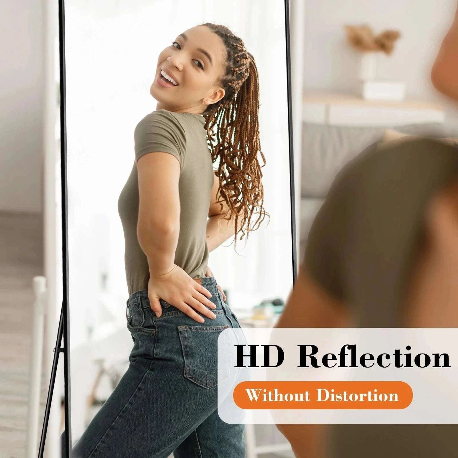 68x26 Arched Full Length Mirror with Stand for Bedroom or Bathroom-Black-rectangle / United States