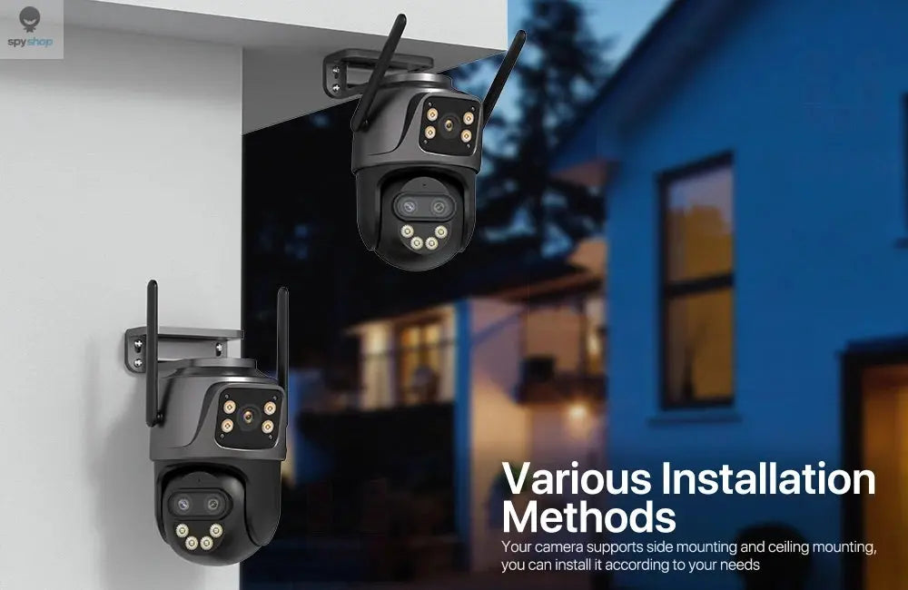 6K 9MP HD IP Camera Outdoor Three-Lens External WiFi Camera 4K/2K Dual Screen Security PTZ Cam Auto Tracking Surveillance iCSee Spy-shop.com