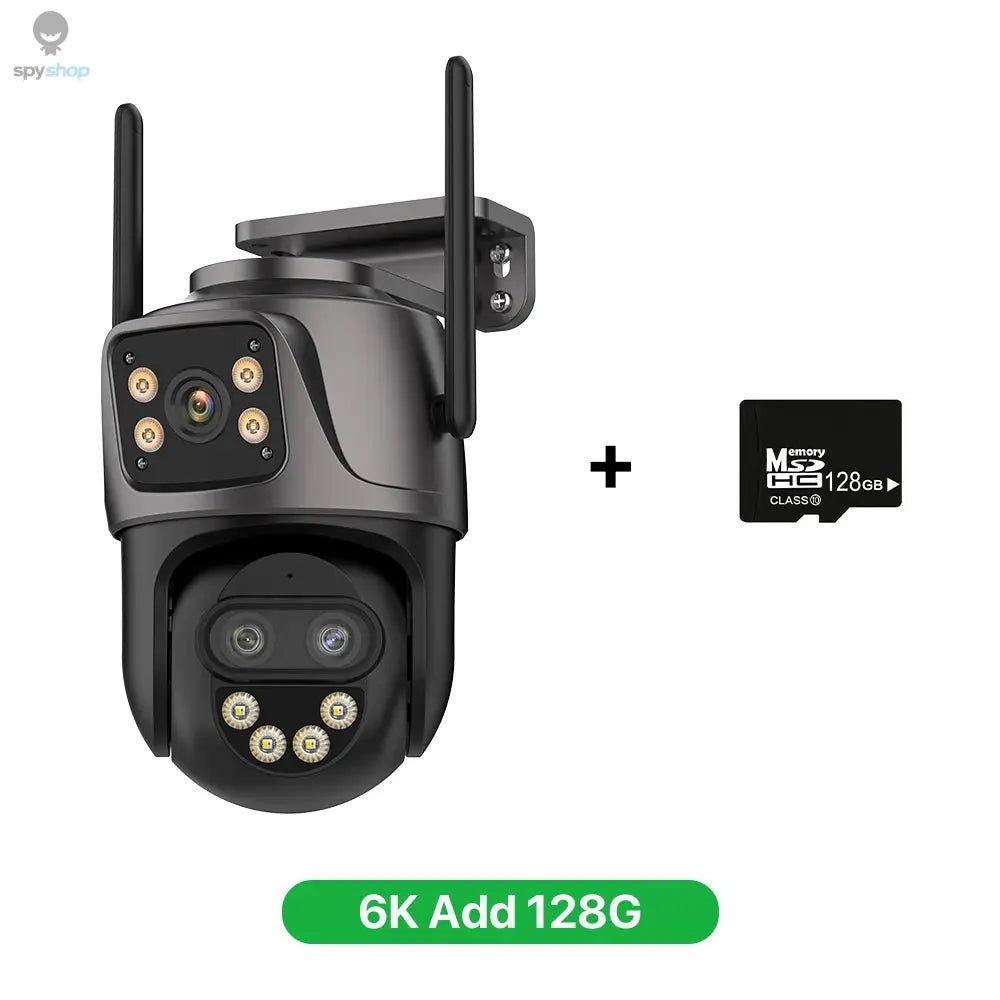 6K 9MP HD IP Camera Outdoor Three-Lens External WiFi Camera 4K/2K Dual Screen Security PTZ Cam Auto Tracking Surveillance iCSee Spy-shop.com