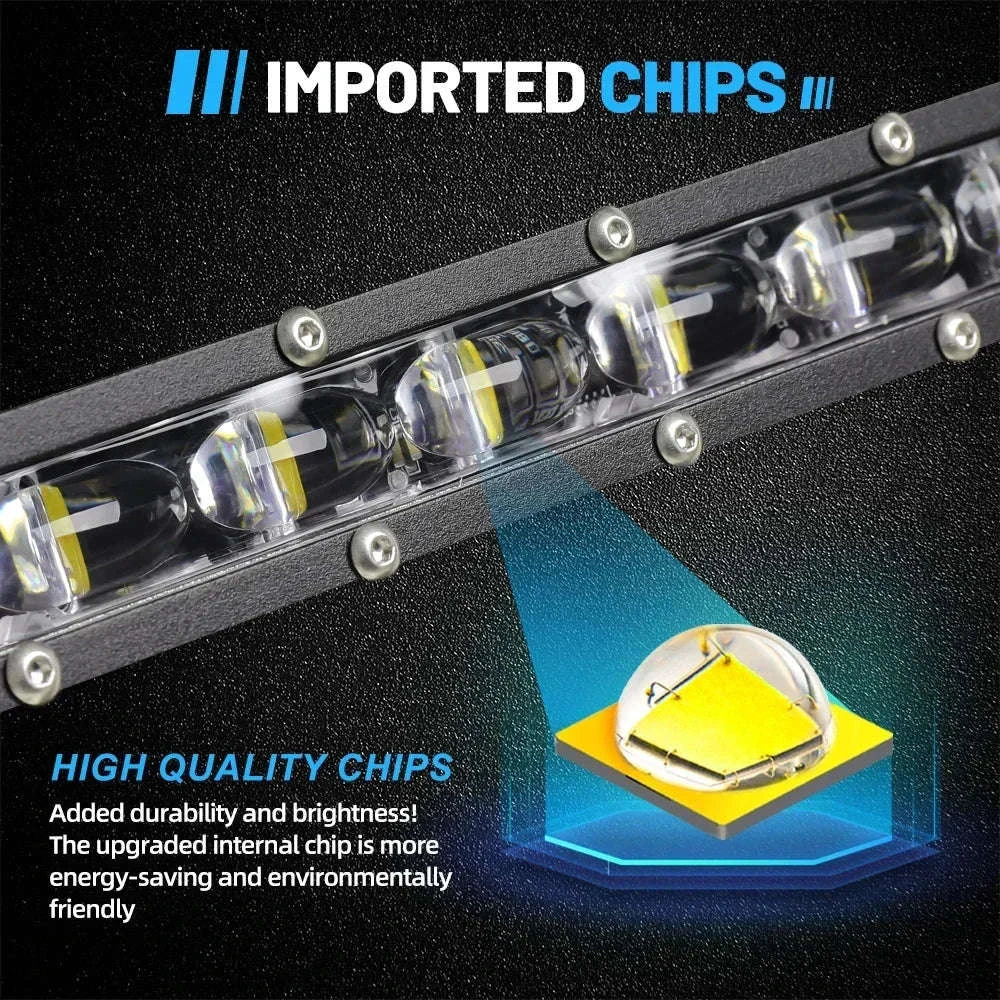6D Ultra Slim Single Row LED Light Bar 6000K White-20inch 1pcs