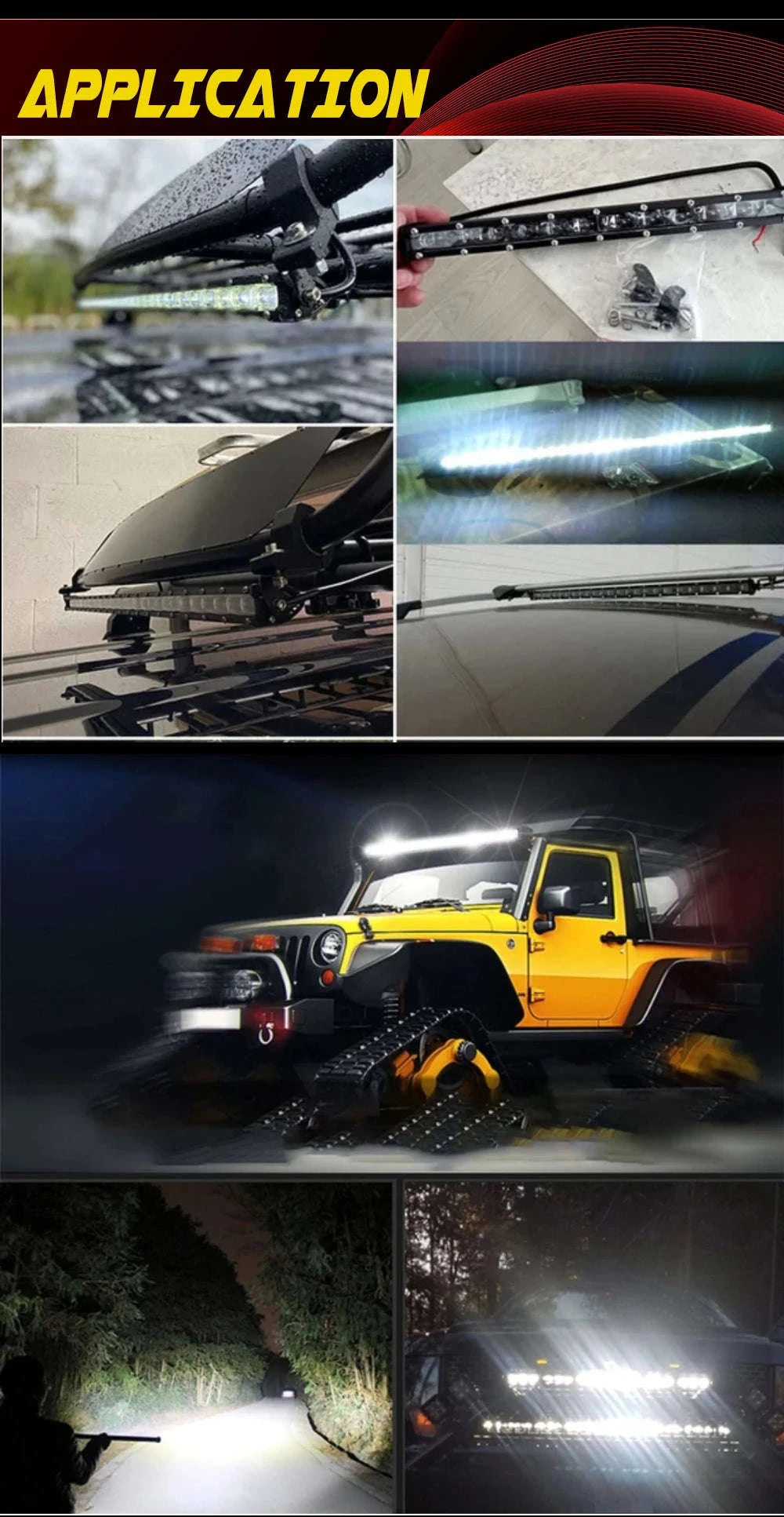 6D Ultra Slim Single Row LED Light Bar 6000K White for Off-Road Use-26inch 1pcs / China Mainland