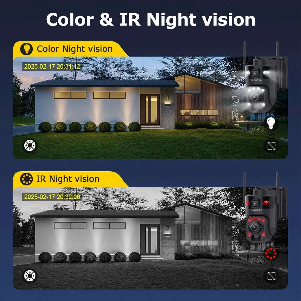 6K 12MP 4G/WiFi Solar Battery Security Camera 60X Zoom PTZ Outdoor-Black WIFI  32GB