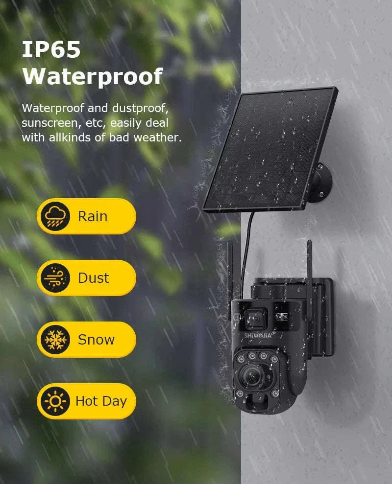 6K 12MP 4G/WiFi Solar Battery Security Camera 60X Zoom PTZ Outdoor-Black WIFI  32GB