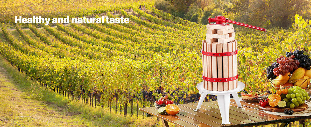 6L-18L Fruit Wine Manual Press Solid Wood Basket Juice Maker-12L / france