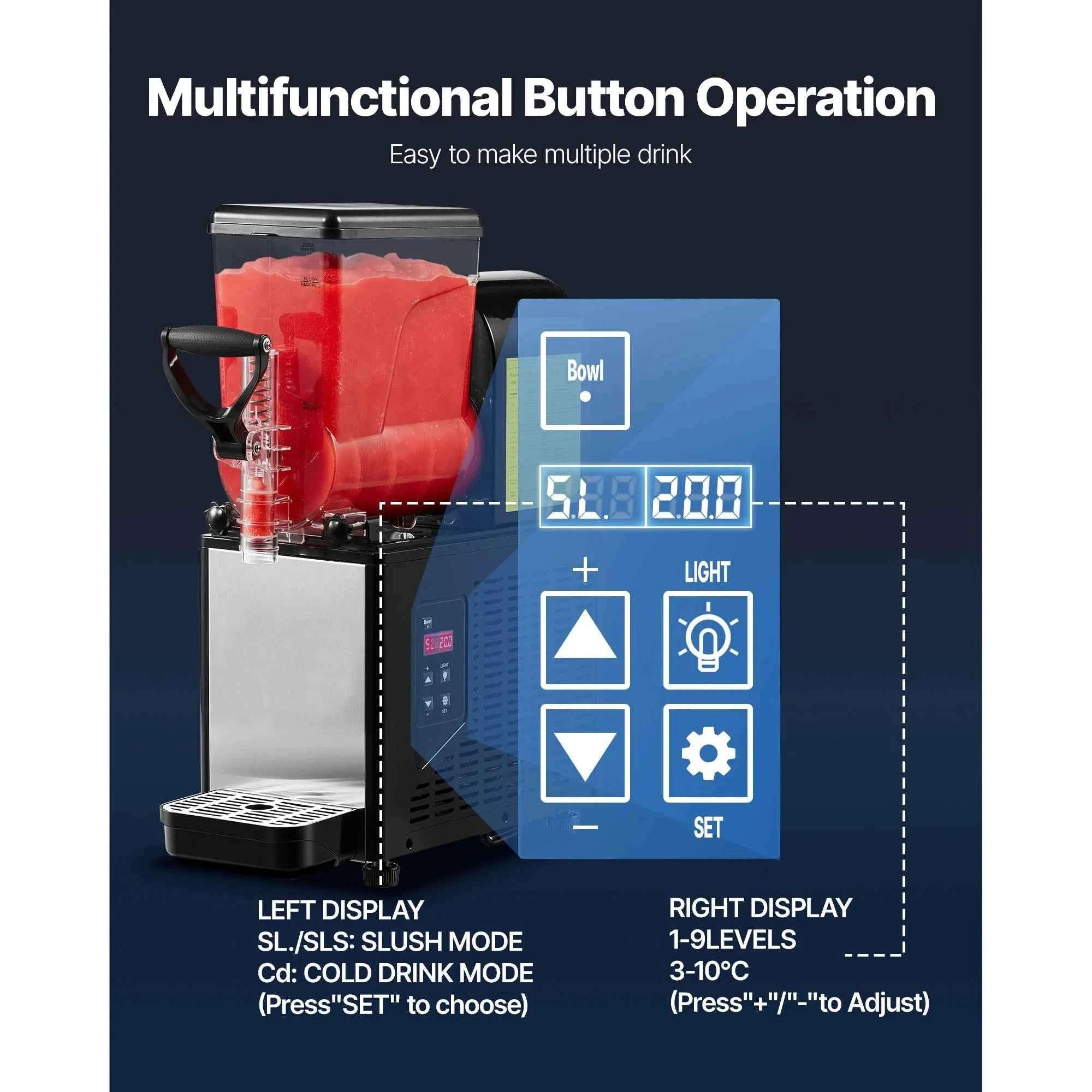 6L Commercial Slushy Machine with Self-Cleaning-1x6L / United States