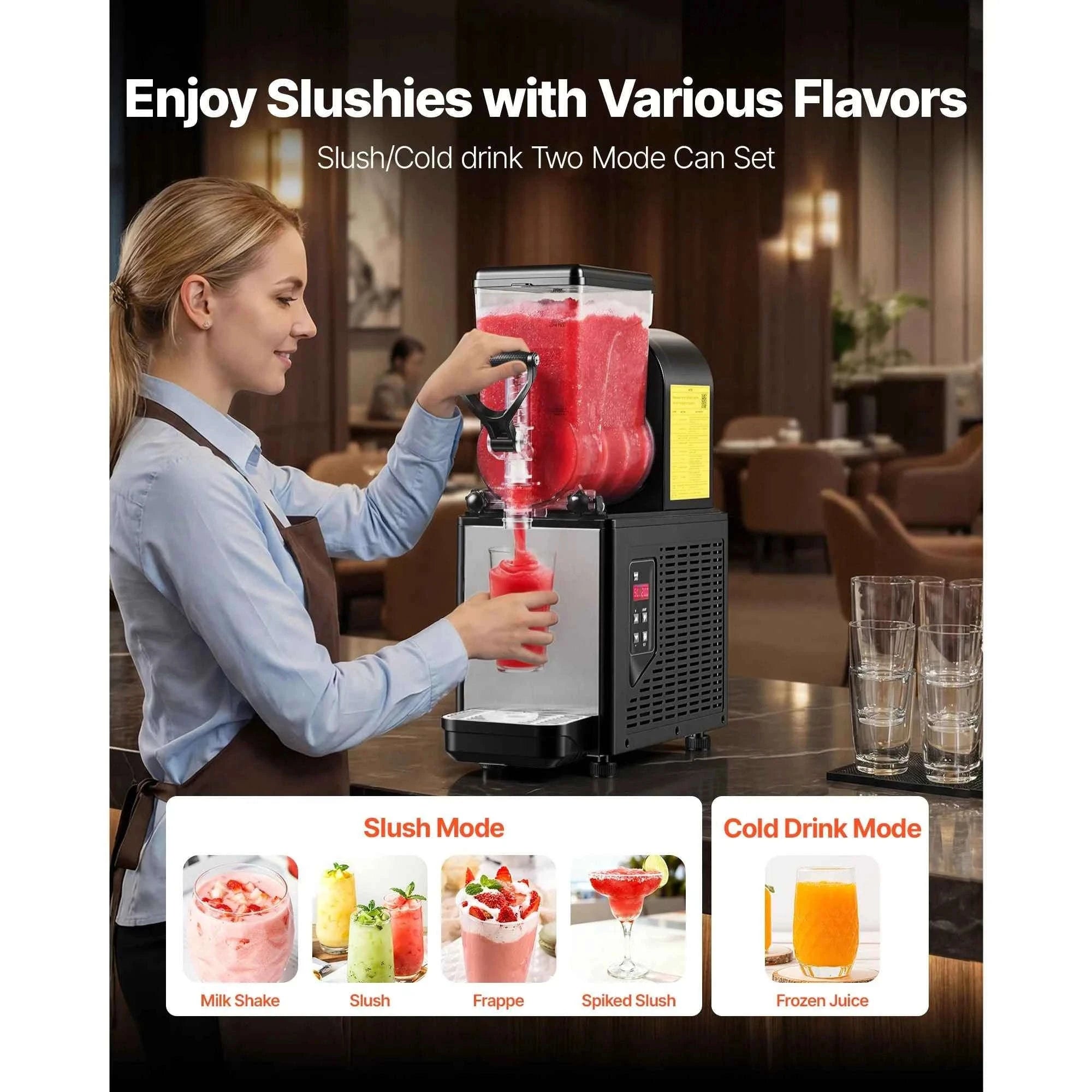 6L Commercial Slushy Machine with Self-Cleaning-1x6L / United States
