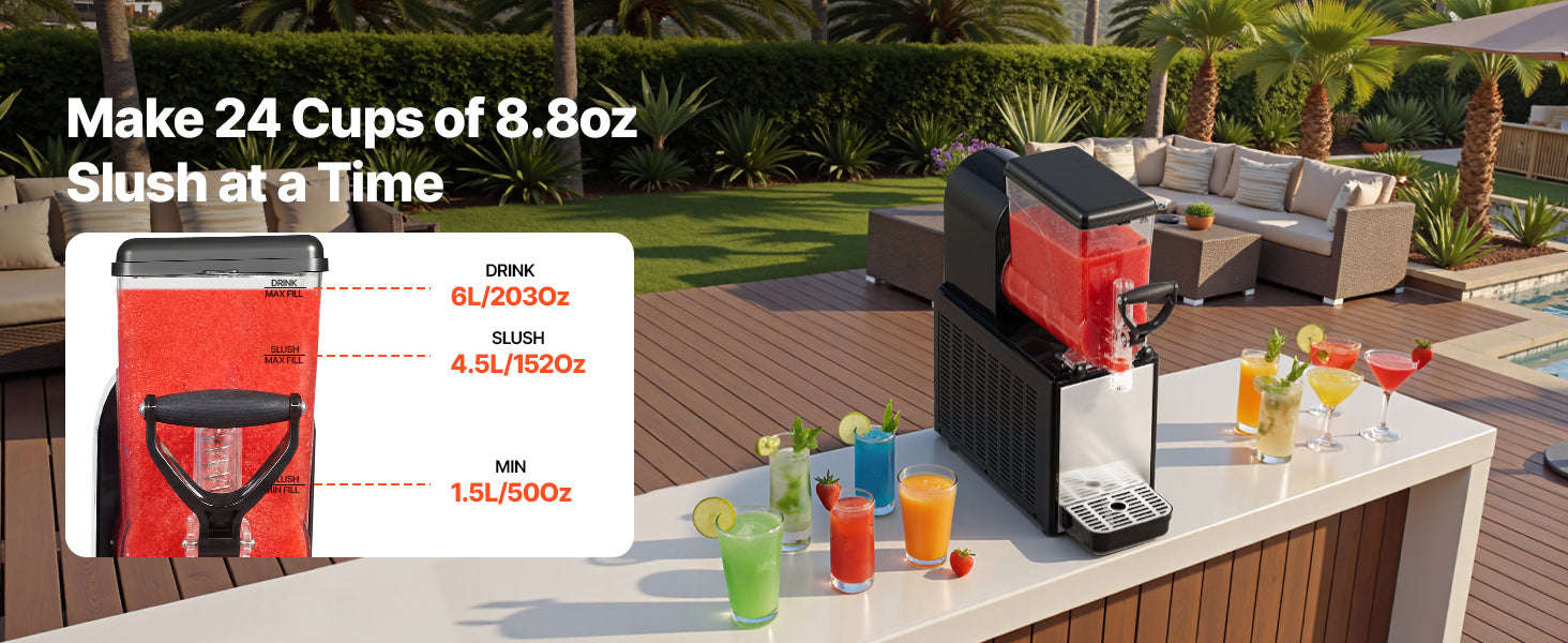 6L Commercial Slushy Machine with Self-Cleaning-1x6L / United States
