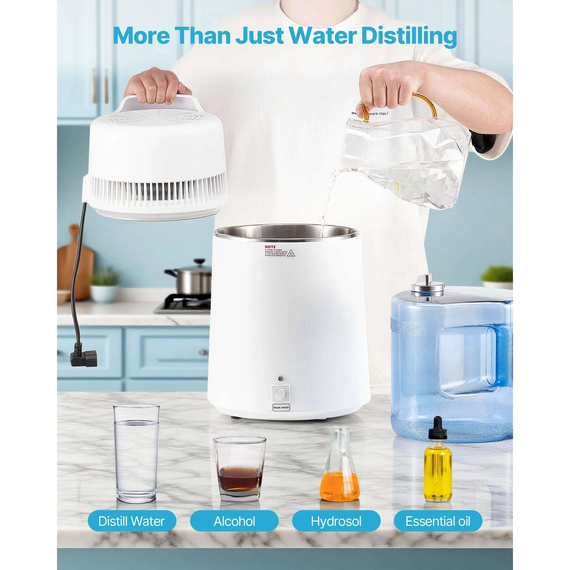 6L Countertop Water Distiller 900W White-6L White / United States