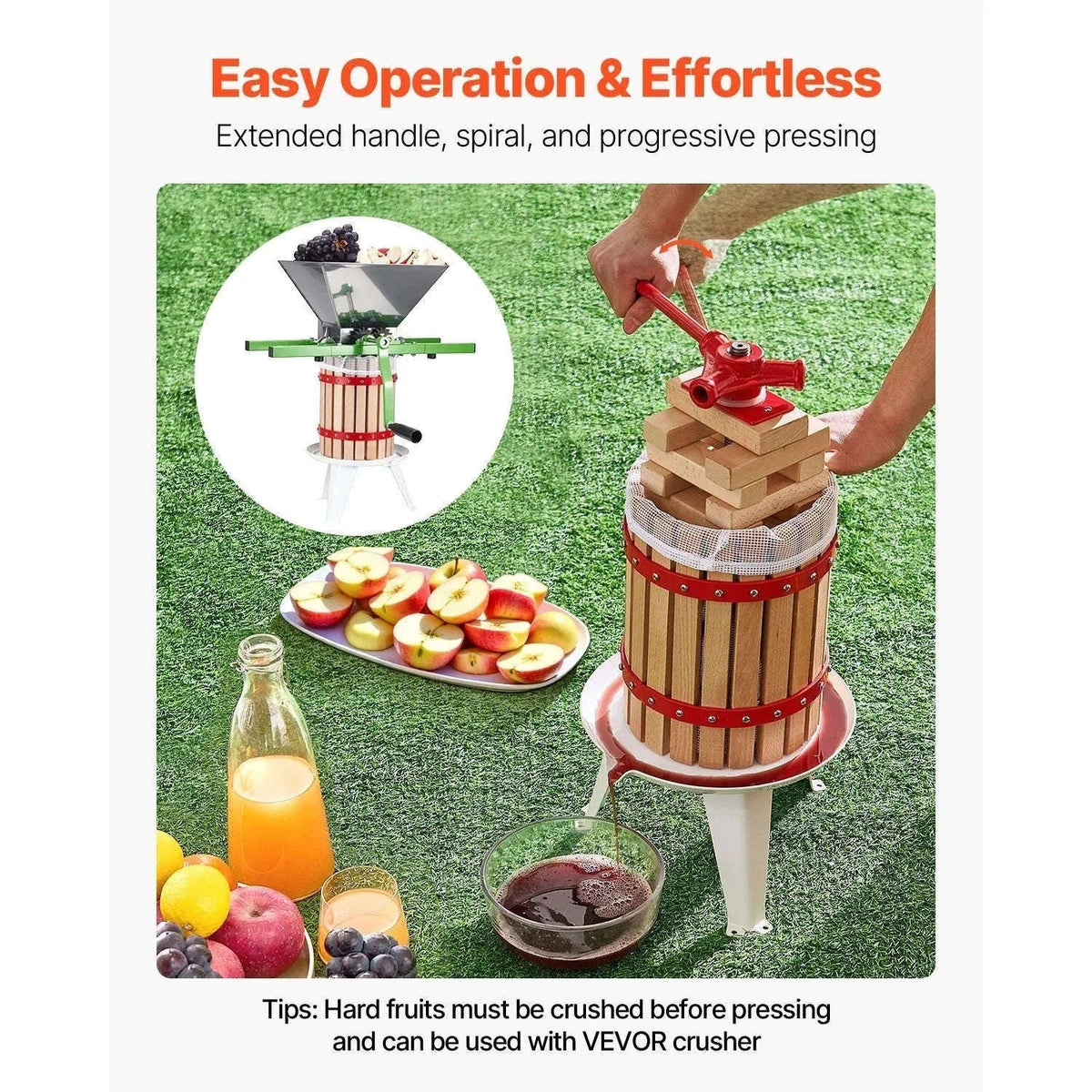 6L Solid Wood Fruit Wine Press with 8 Blocks-6L / Germany