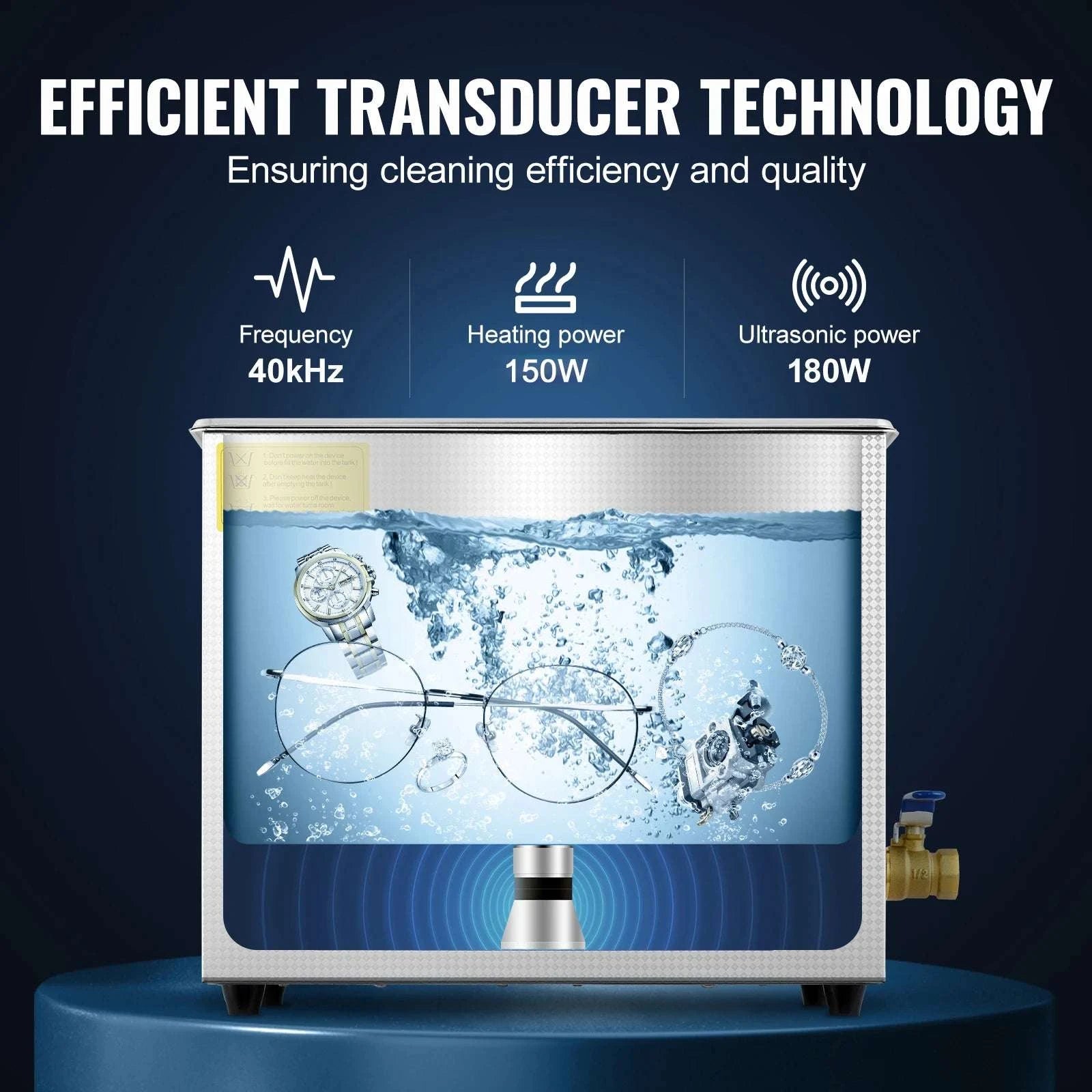 6L Ultrasonic Cleaner with Heater & Timer for Jewelry Cleaning-CZECH REPUBLIC
