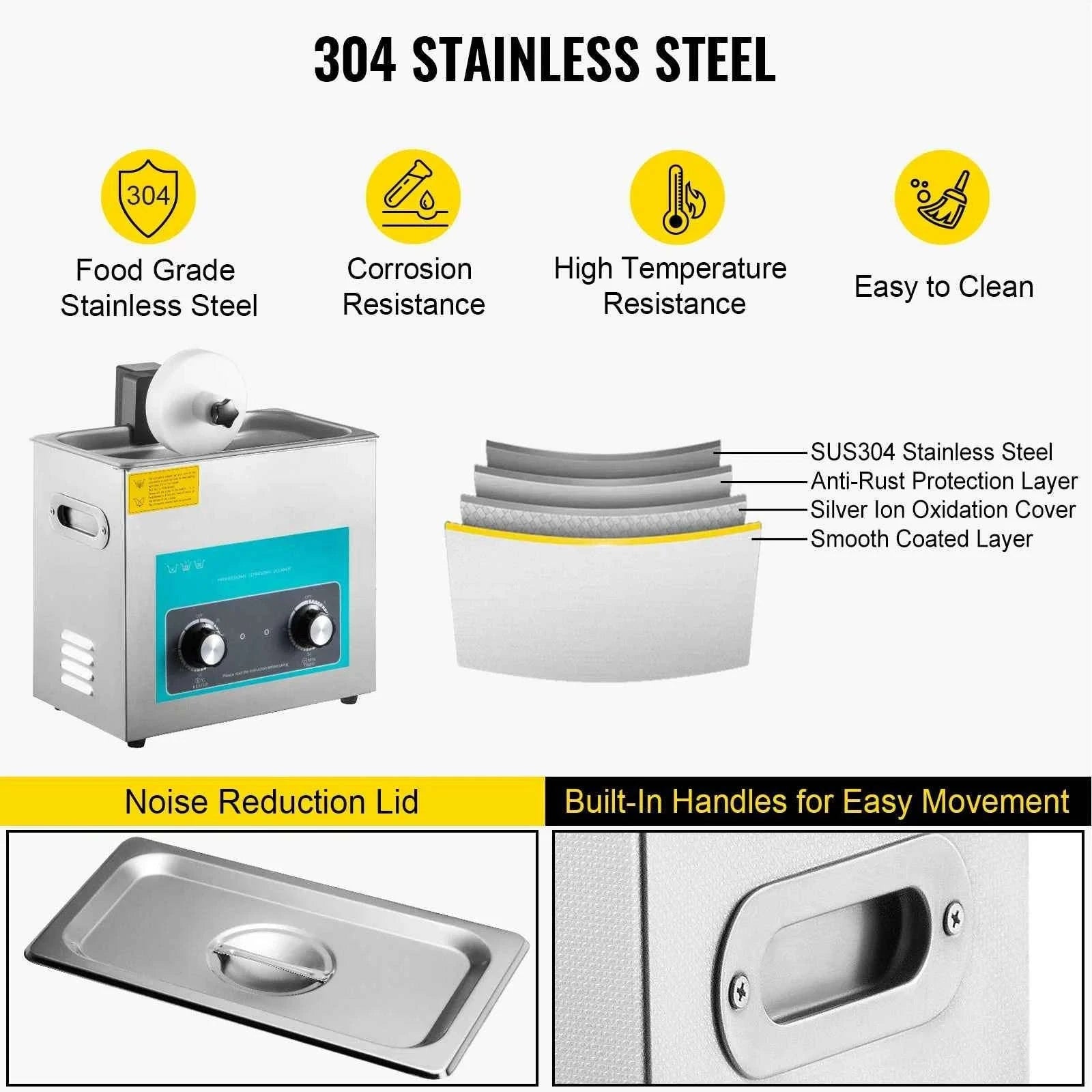 6L Ultrasonic Record Cleaner with Knob Control-spain