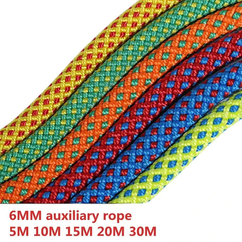 6mm Auxiliary Rope for Camping and Mountaineering-yellow / 20M
