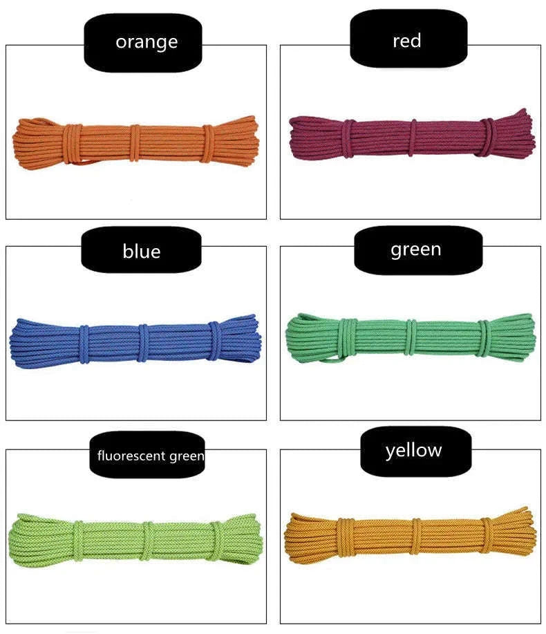 6mm Auxiliary Rope for Camping and Mountaineering-yellow / 20M